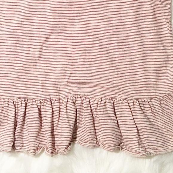 Lucky Brand cream/maroon stripe peplum t shirt L - Picture 4 of 4